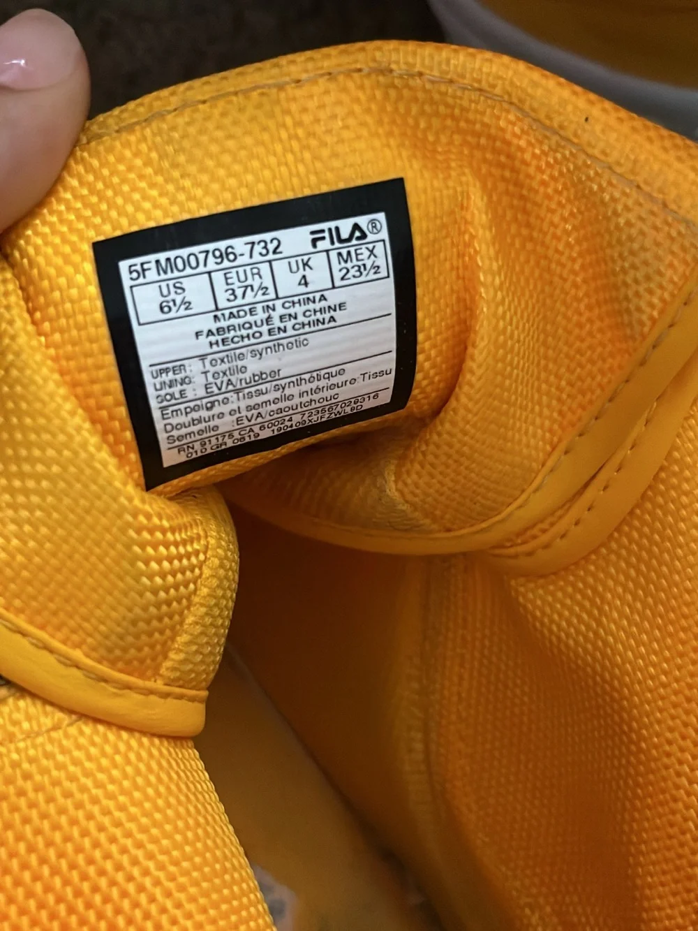 FILA Men's Yellow High-Top Boat Shoes with White Sole